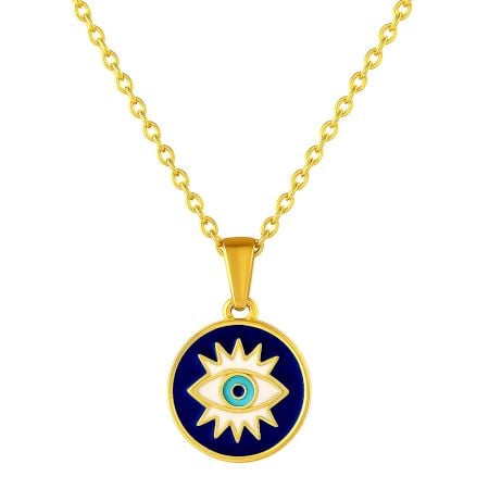 18K Gold Plated Iced Evil Eye Necklace